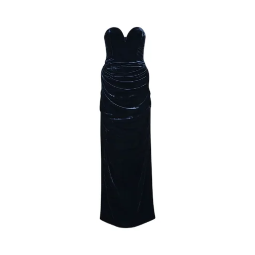Rotate Strapless Velvet Maxi Dress
