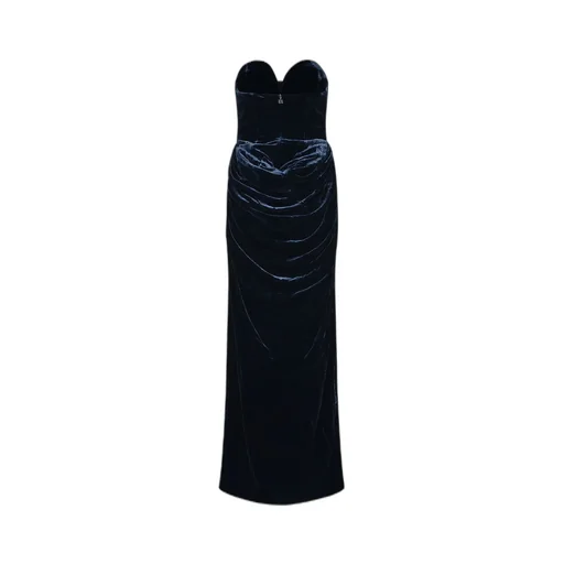 Rotate Strapless Velvet Maxi Dress