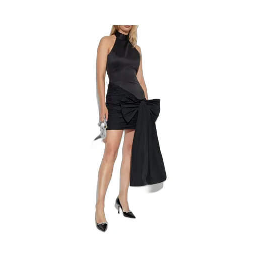 Rotate Bow-Detail Halterneck Dress