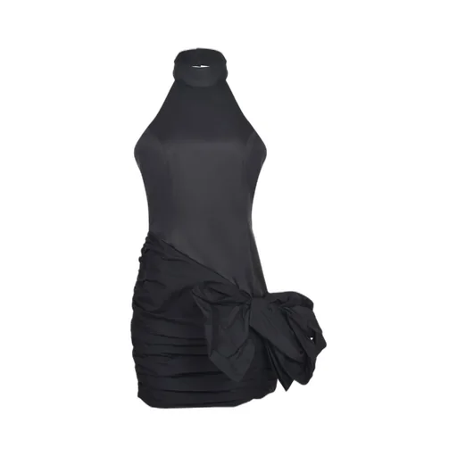 Rotate Draped Bow Mini Dress
