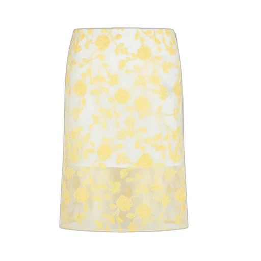 Rotate Flower-Beaded Pencil Skirt