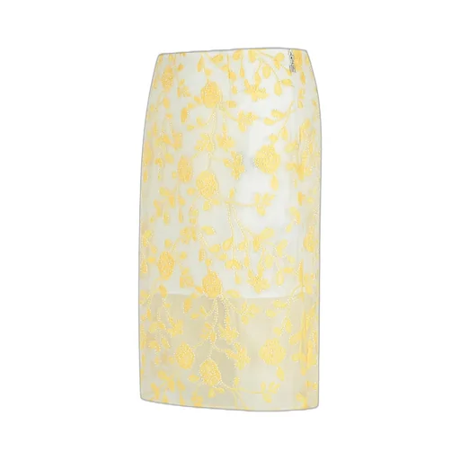 Rotate Flower-Beaded Pencil Skirt