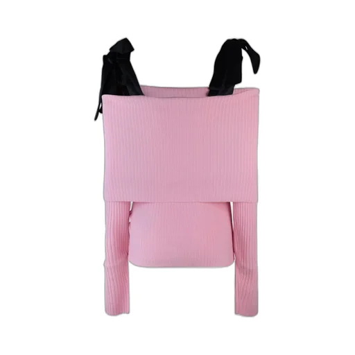 Rotate Off Shoulder Strap Knit Top
