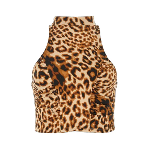 Rotate Sleeveless Leopard-Pattern Top