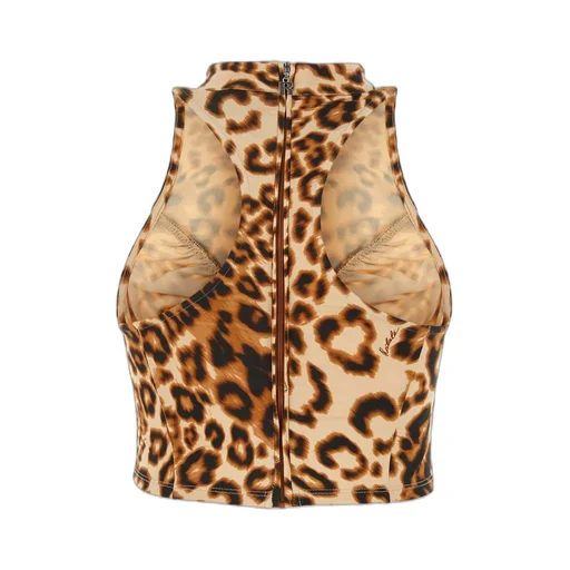 Rotate Sleeveless Leopard-Pattern Top