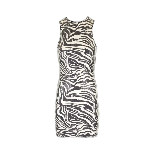 Rotate By Birger Christensen Sleeveless Sequined Zebra Dress