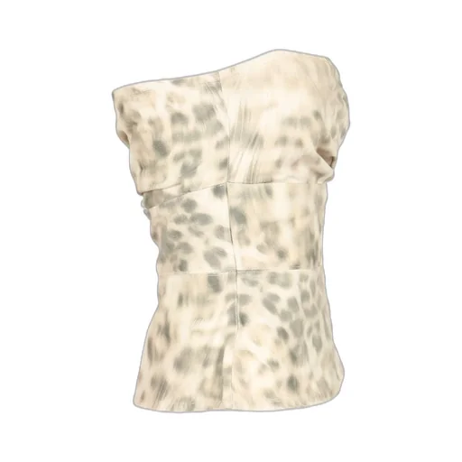 Rotate Printed Denim Top