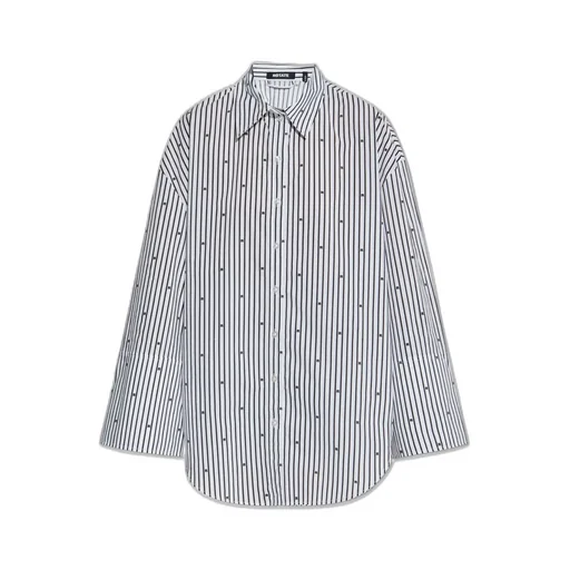 Rotate Striped Oversized Shirt