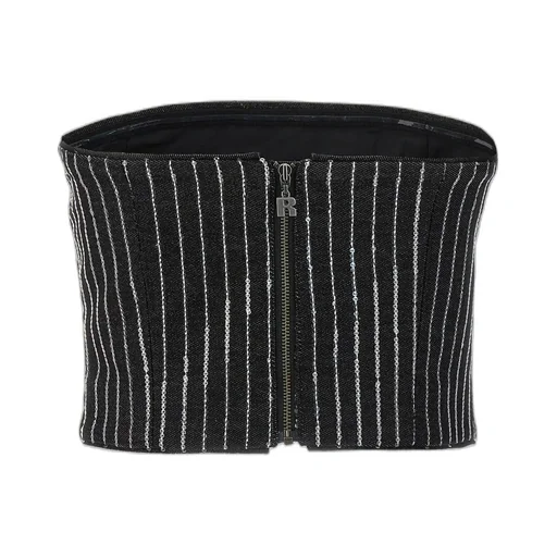 Rotate Sequined Twill Cropped Top