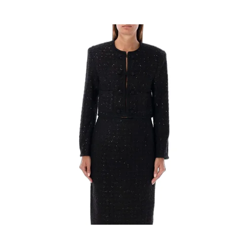 Rotate Sequin-Embellished Cropped Jacket