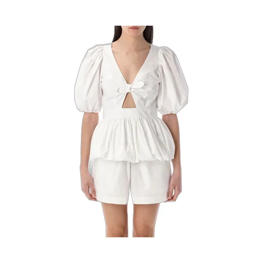 Rotate Puff Sleeve Peplum Top