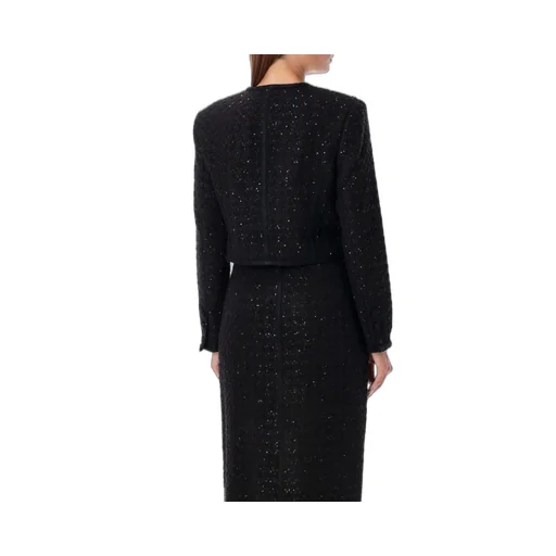 Rotate Sequin-Embellished Cropped Jacket