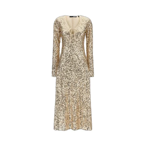 Rotate Net Sequins Long-Sleeved Midi Dress