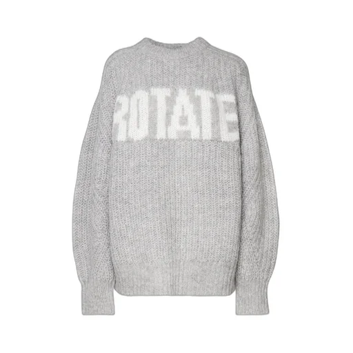 Rotate Logo-Intarsia Crewneck Jumper