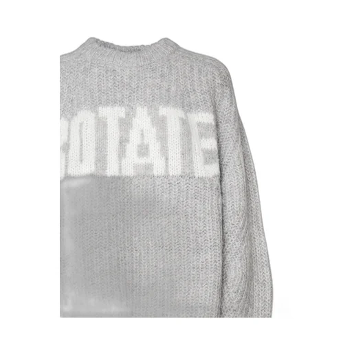 Rotate Logo-Intarsia Crewneck Jumper