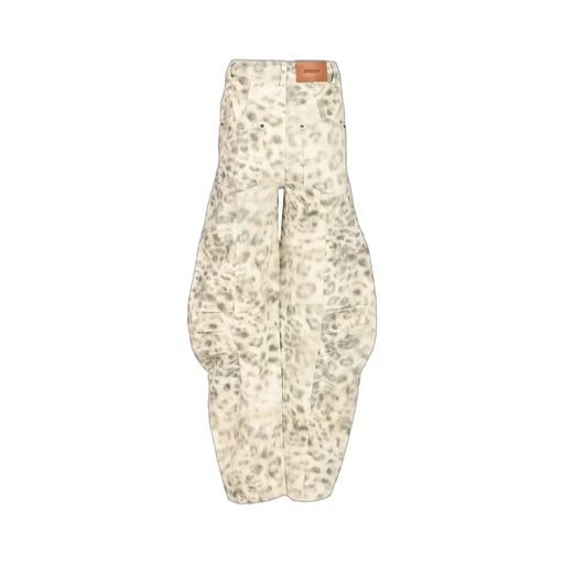 Rotate Printed Denim Cargo Pants