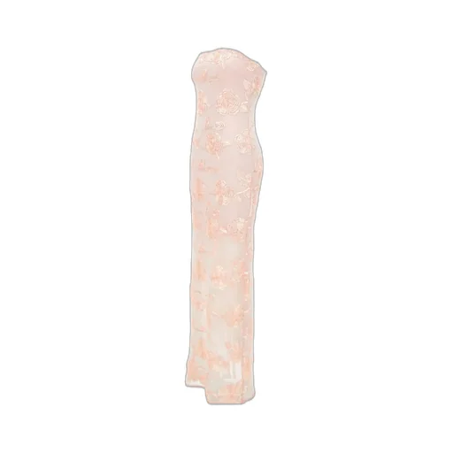 Rotate Flower Mesh Tube Dress