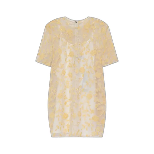 Rotate Embellished Short-Sleeved Dress