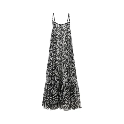 Rotate Light Flowy Zebra Print Maxi Dress