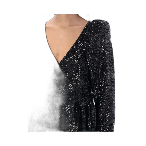 Rotate Sequin Embellished Wrapped Mini Dress
