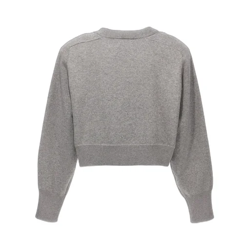 Rotate Logo Embellished Knitted Cropped Jumper