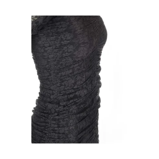 Rotate Ruched Lace Mini Dress