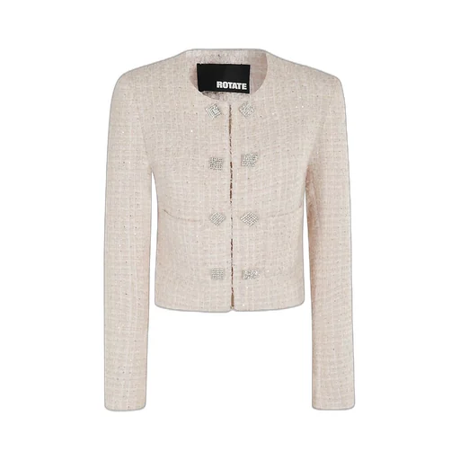 Rotate Sequin-Embellished Cropped Jacket