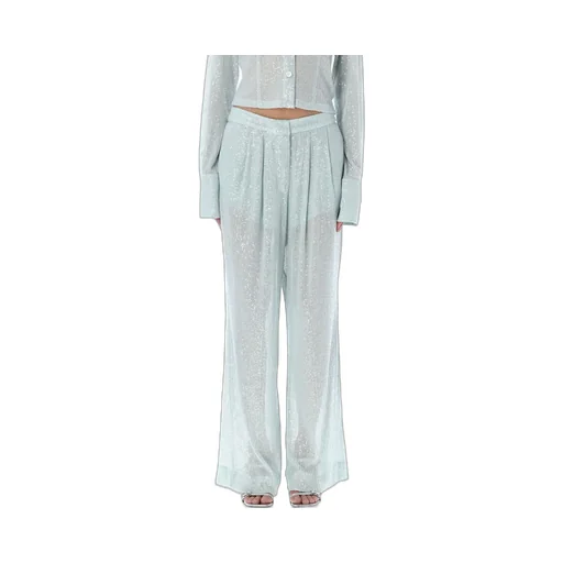 Rotate Sequin-Embellished Pleated Trousers