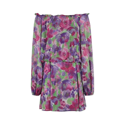 Rotate Light Flowy Flower Printed Mini Dress