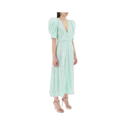 Rotate V-Neck Sequins Midi Dress