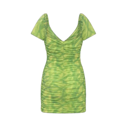 Rotate V-Neck Ruched Mini Dress