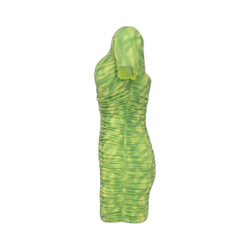 Rotate V-Neck Ruched Mini Dress