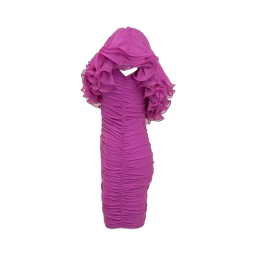 Rotate Chiffon Asymmetric Ruffled Mini Dress