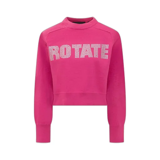 Rotate Logo Embellished Cropped Sweatshirt