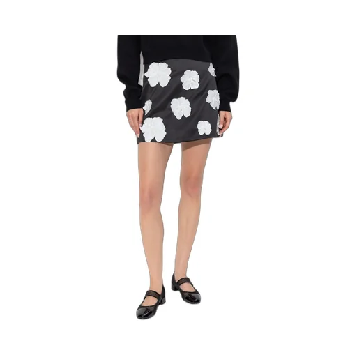 Rotate Floral Appliqué Mini Skirt