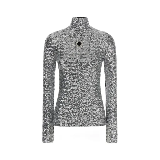 Rabanne Sequin Turtle-Neck Top