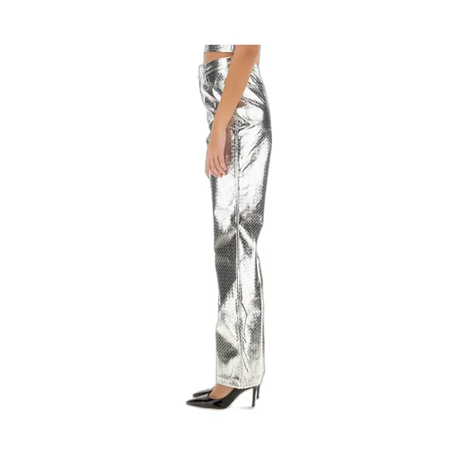 Rotate Metallic Effect Wide-Leg Trousers