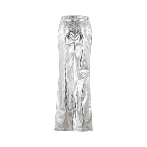 Rotate Metallic Effect Wide-Leg Trousers