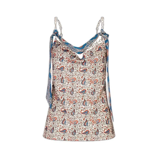 Rabanne Paisley Print Cowl Neck Top