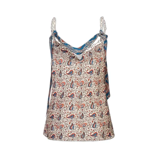 Rabanne Paisley Print Cowl Neck Top