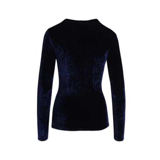 Rabanne Draped Velvet Long Sleeve Top