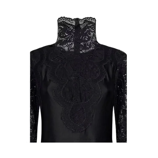 Rabanne Floral Lace High-Neck Long Dress