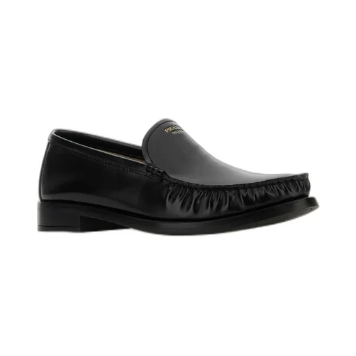 Prada Logo-Debossed Ruched Loafers