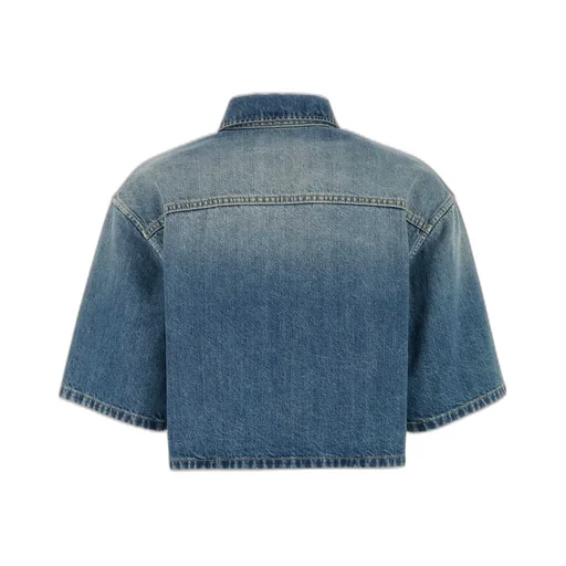 Prada Short-Sleeved Button-Up Denim Shirt