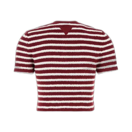 Prada Striped Straight Hem Polo Top