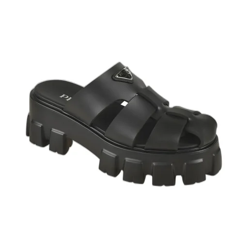 Prada Monolith Caged Mules
