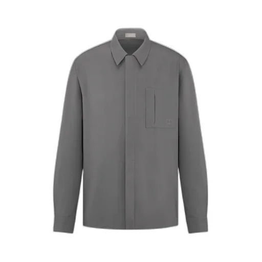 Zipped Shirt With Cd Icon Embroidery