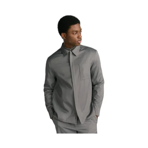 Zipped Shirt With Cd Icon Embroidery