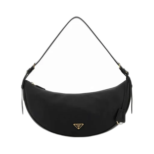 Prada Triangle-Logo Demi-Lune Shoulder Bag