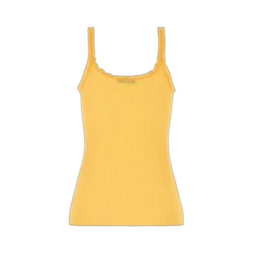 Prada Lace-Detailed Ribbed Tank Top